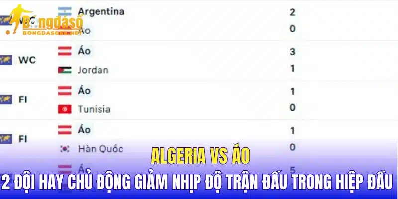 Algeria vs Áo cả 2 đội hay chủ động giảm nhịp độ trận đấu trong hiệp đầu 