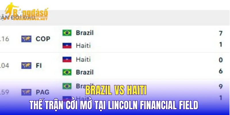 Brazil vs Haiti thế trận cởi mở tại Lincoln Financial Field 